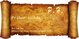 Priher Hilda névjegykártya